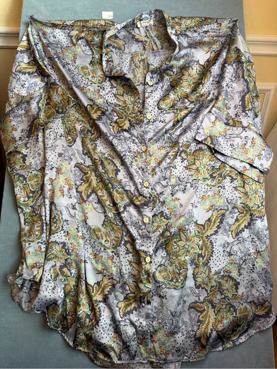 Free People Other - Free People Women's Floral Paisley Oversized Night Shirt - Gray/Green